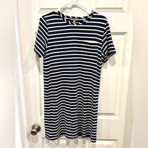 Lilla P Blue and‎ White Striped T Shirt Dress size Small